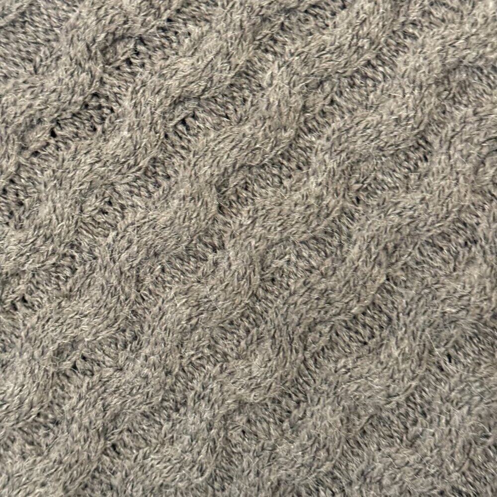 Gray Sweater Poncho With Cowl Neck & Fringe - Picture 6 of 7
